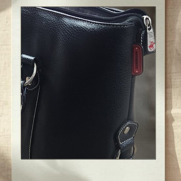 BHPC Luxury Black Leather Briefcase | Laptop Bag | Business Travel Messenger Bag - Picture 5 of 6